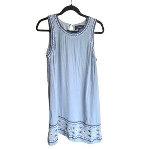 Lulus Embroidered Scandinavian Retro Tunic 70s 90s Boho Bohemian‎ Mini Dress MED